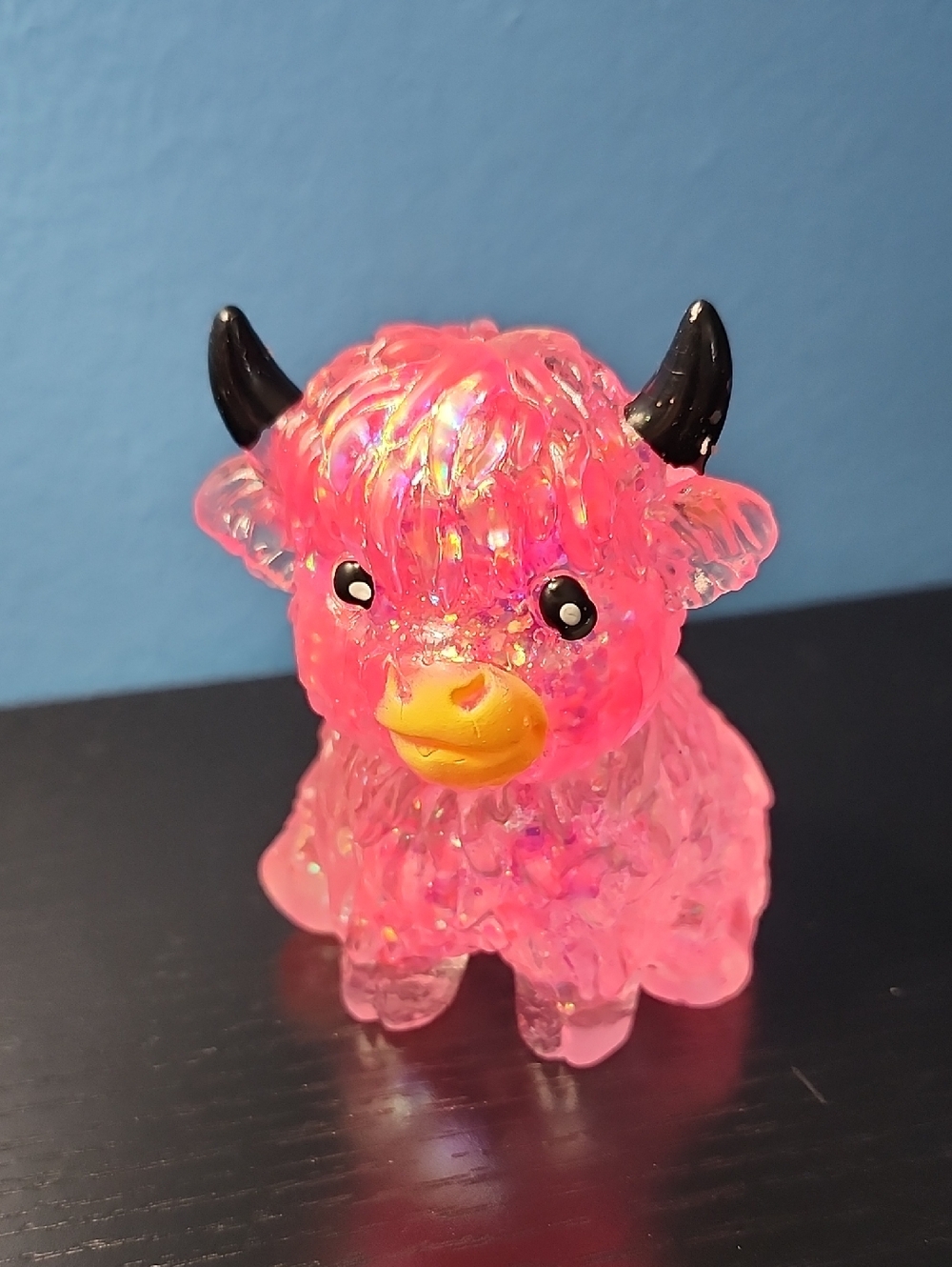 Squishy Highland Cow Toy - Pink Iridescent
